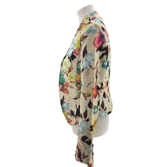 Ovi Womens Floral Blazer Jacket M Polyester Blend Made In China - Picture 2 of 8